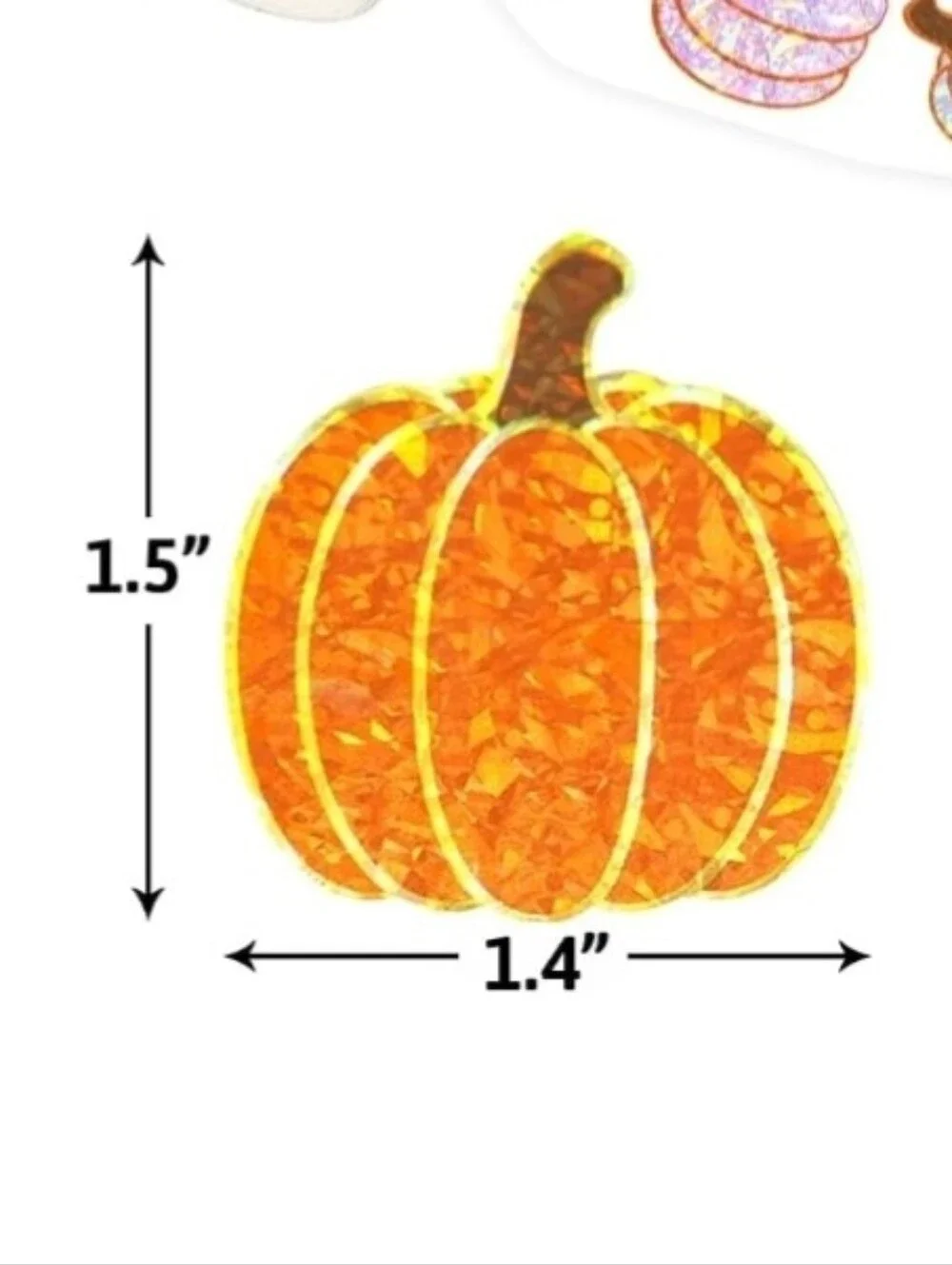 Festive Holographic Pumpkin Stickers - Multicolor, 50 Stickers